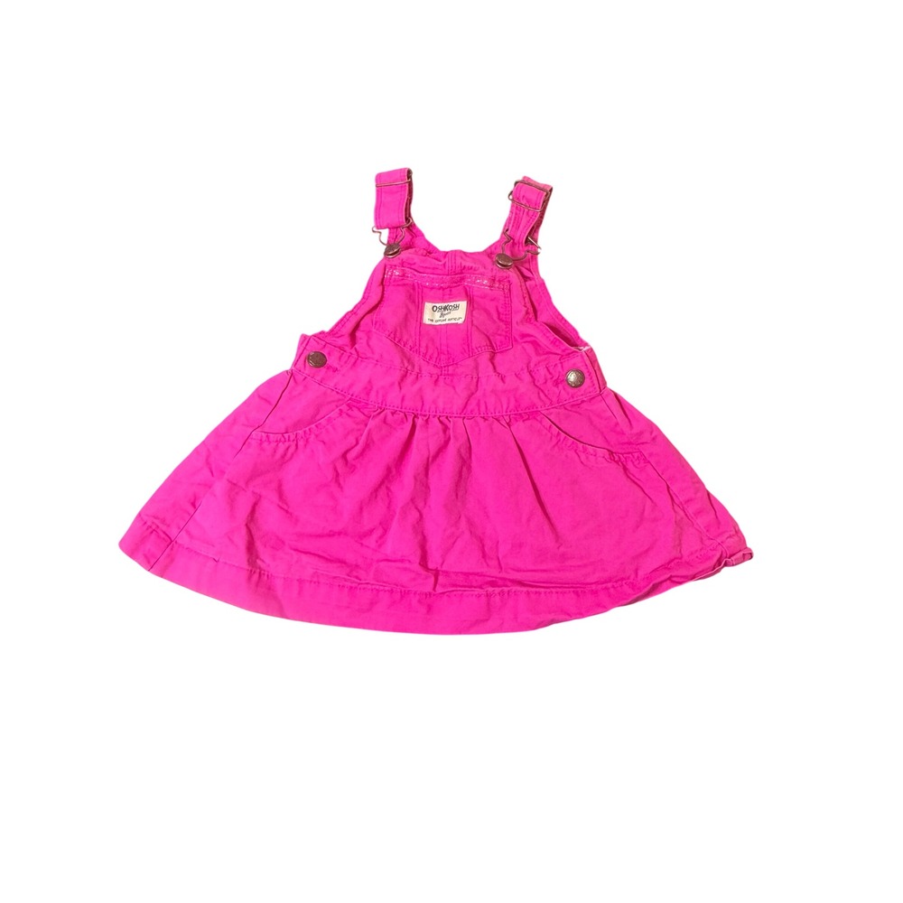 OshKosh Pink Jumper Dress Adjustable Straps Pocket Accent 18M